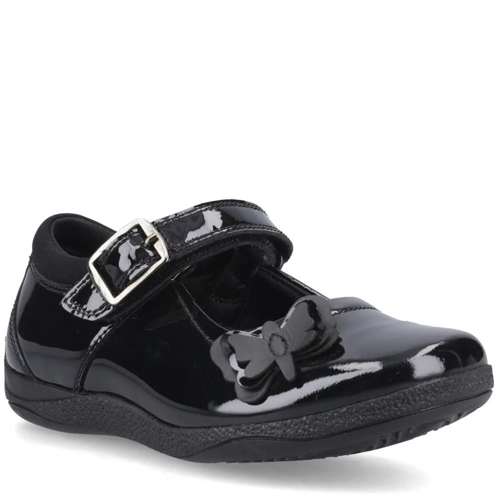 Black Julie Patent Junior School Shoes