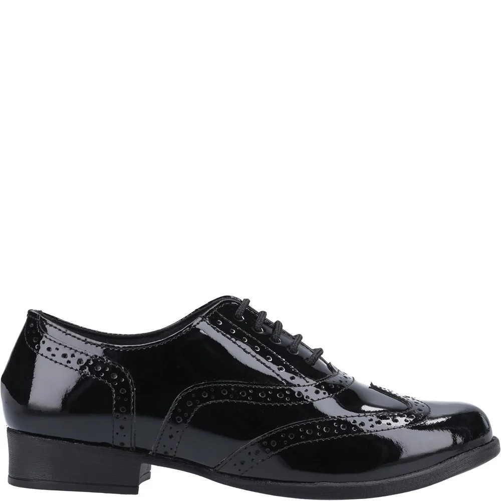 Black XL Kada Patent Senior School Shoes - Image 4