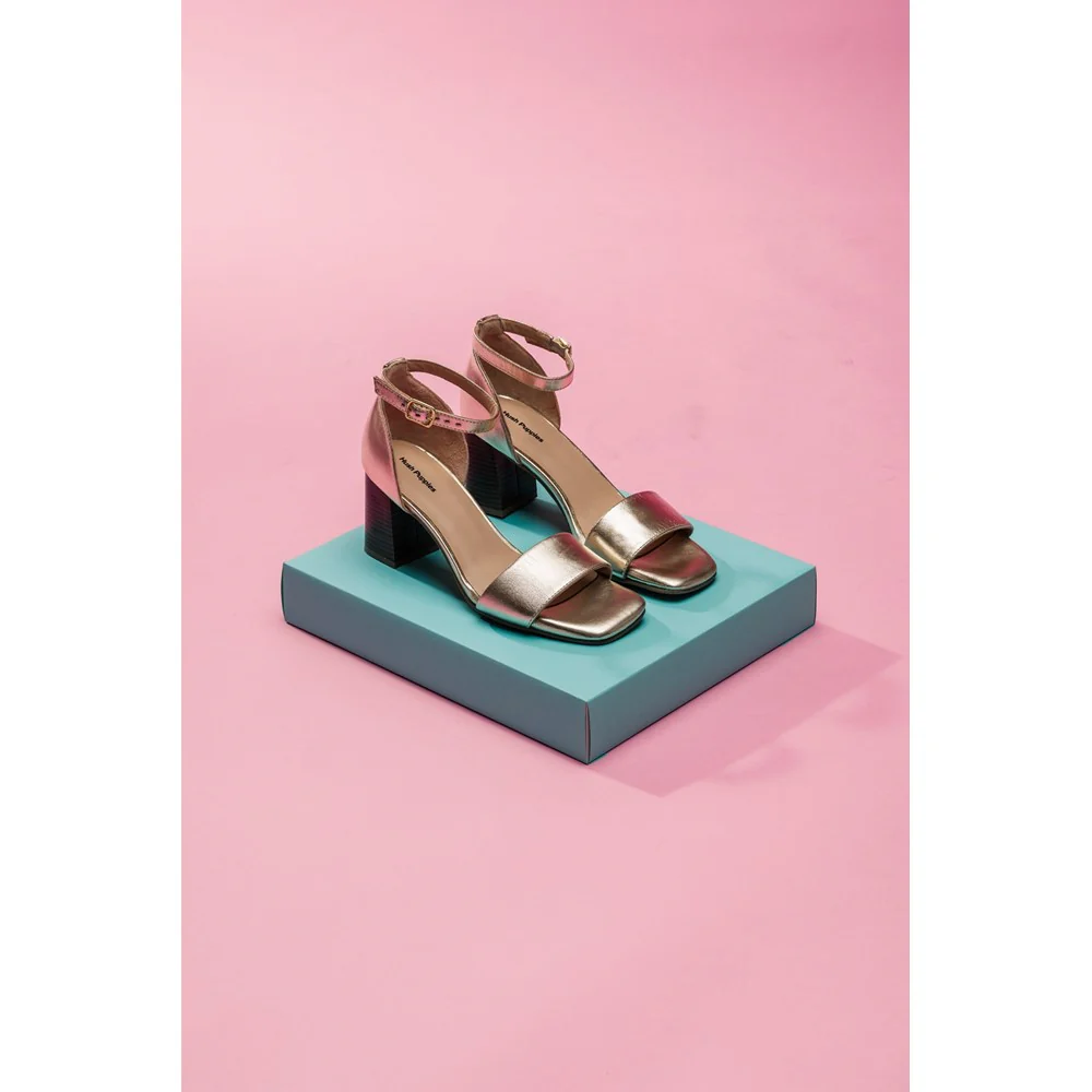 Gold Kelsey Heeled Sandals - Image 6