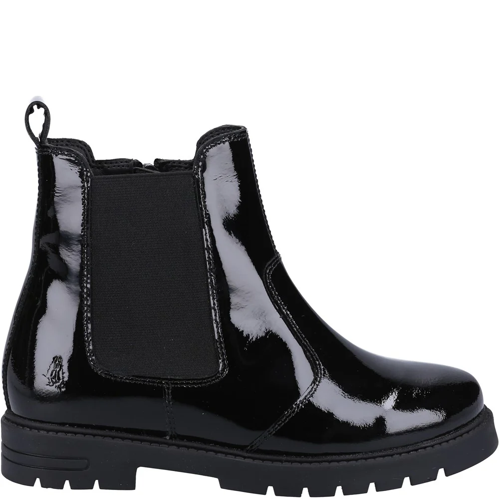 Black Laura Patent Junior School Boots - Image 4