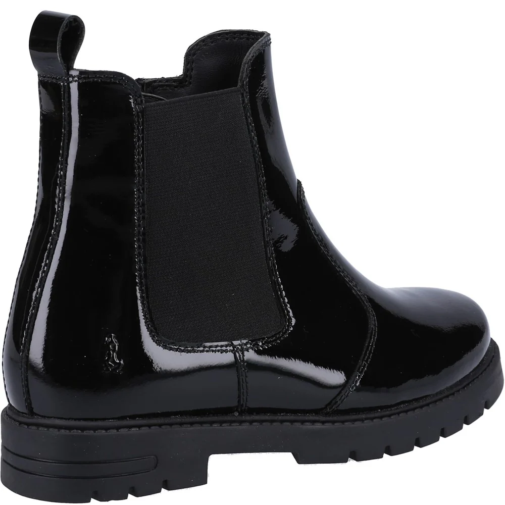 Black Laura Patent Senior School Boots - Image 2