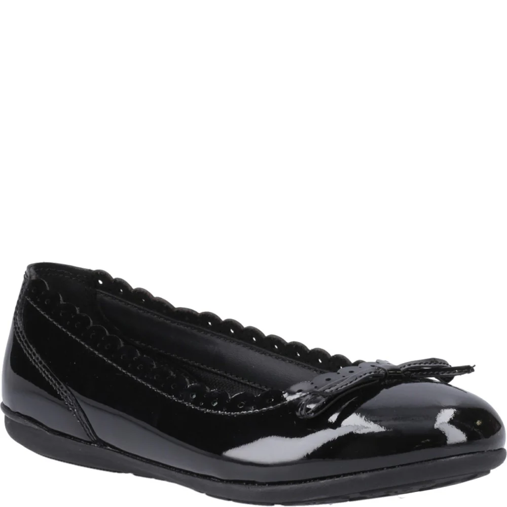 Black Lillie Ballerina Junior School Shoes