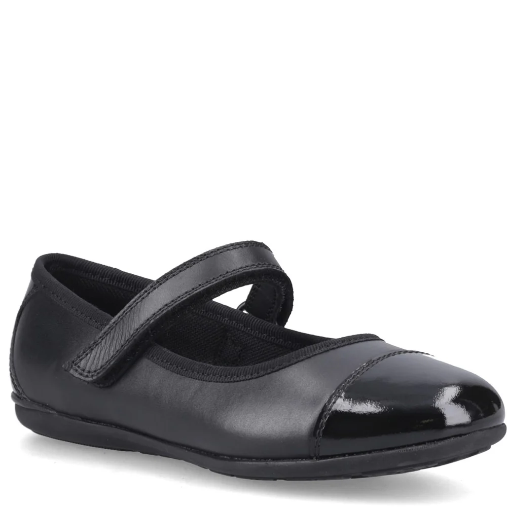 Black Lottie Ballerina Junior School Shoes