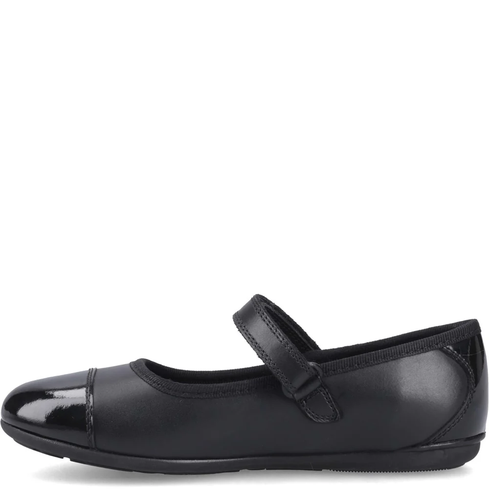 Black Lottie Ballerina Junior School Shoes - Image 4