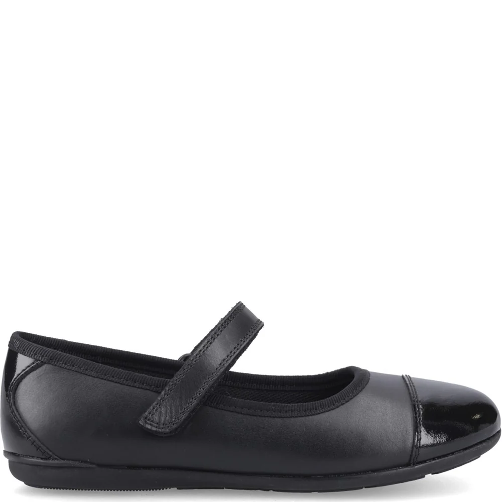 Black Lottie Ballerina Junior School Shoes - Image 5