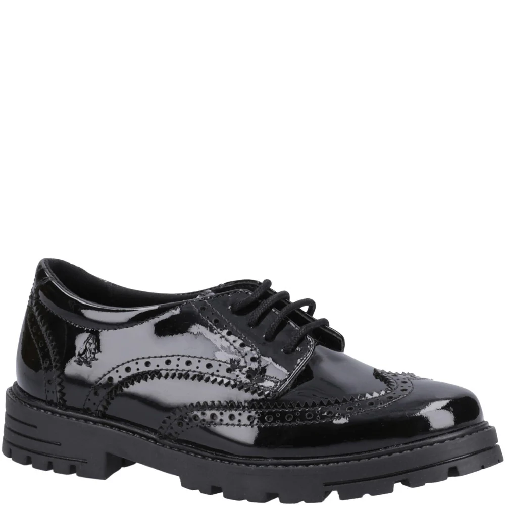Patent Black Brogue Maxine XL Senior School Shoes