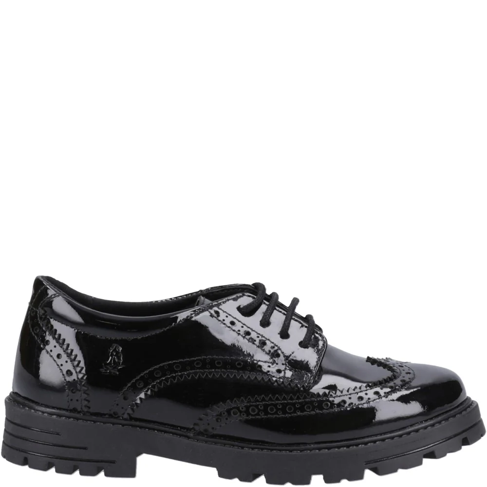 Patent Black Brogue Maxine XL Senior School Shoes - Image 5