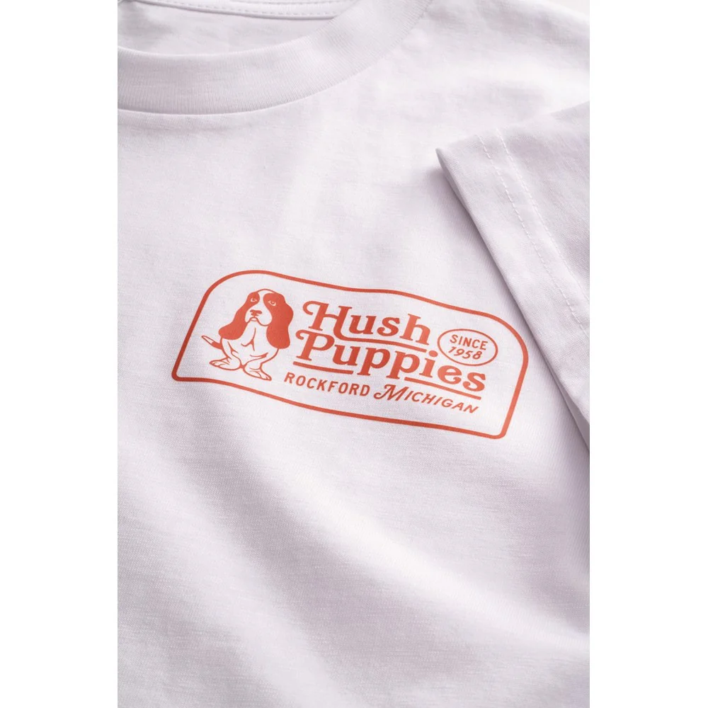 White Retro Basset Mens T-Shirt - Image 7