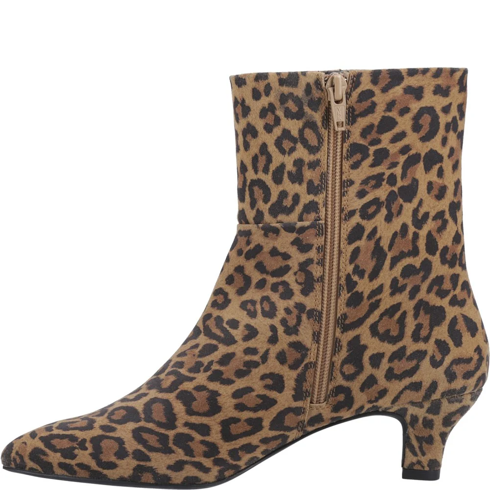 Leopard Nahla Kitten Heeled Boots - Image 4