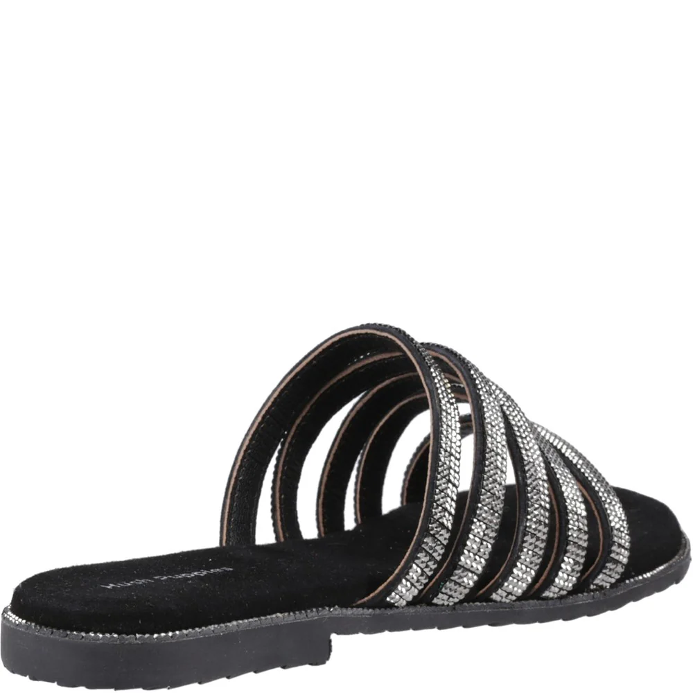 Black/Silver Paris Slide Sandals - Image 2