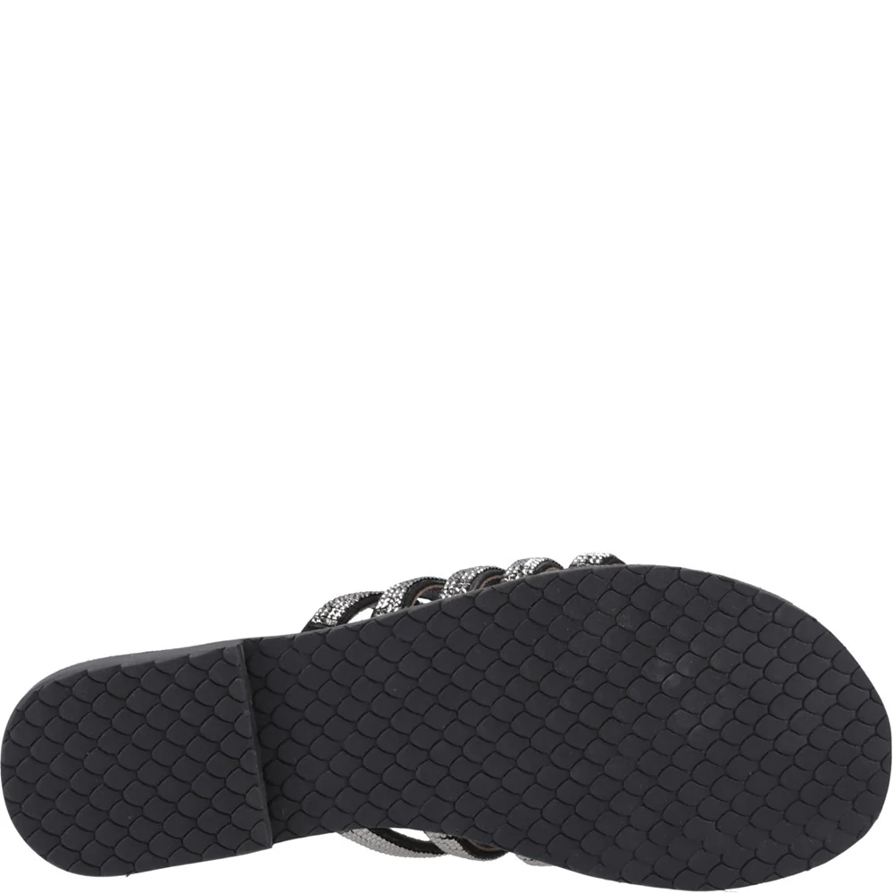 Black/Silver Paris Slide Sandals - Image 3