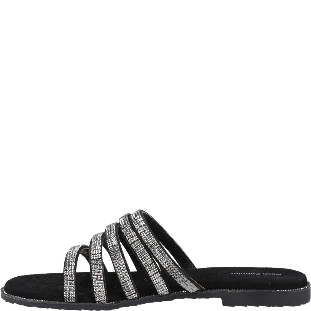 Black/Silver Paris Slide Sandals - Image 4
