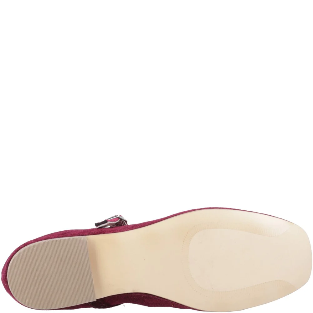 Bordeaux Pasha Velvet Ballerinas - Image 3