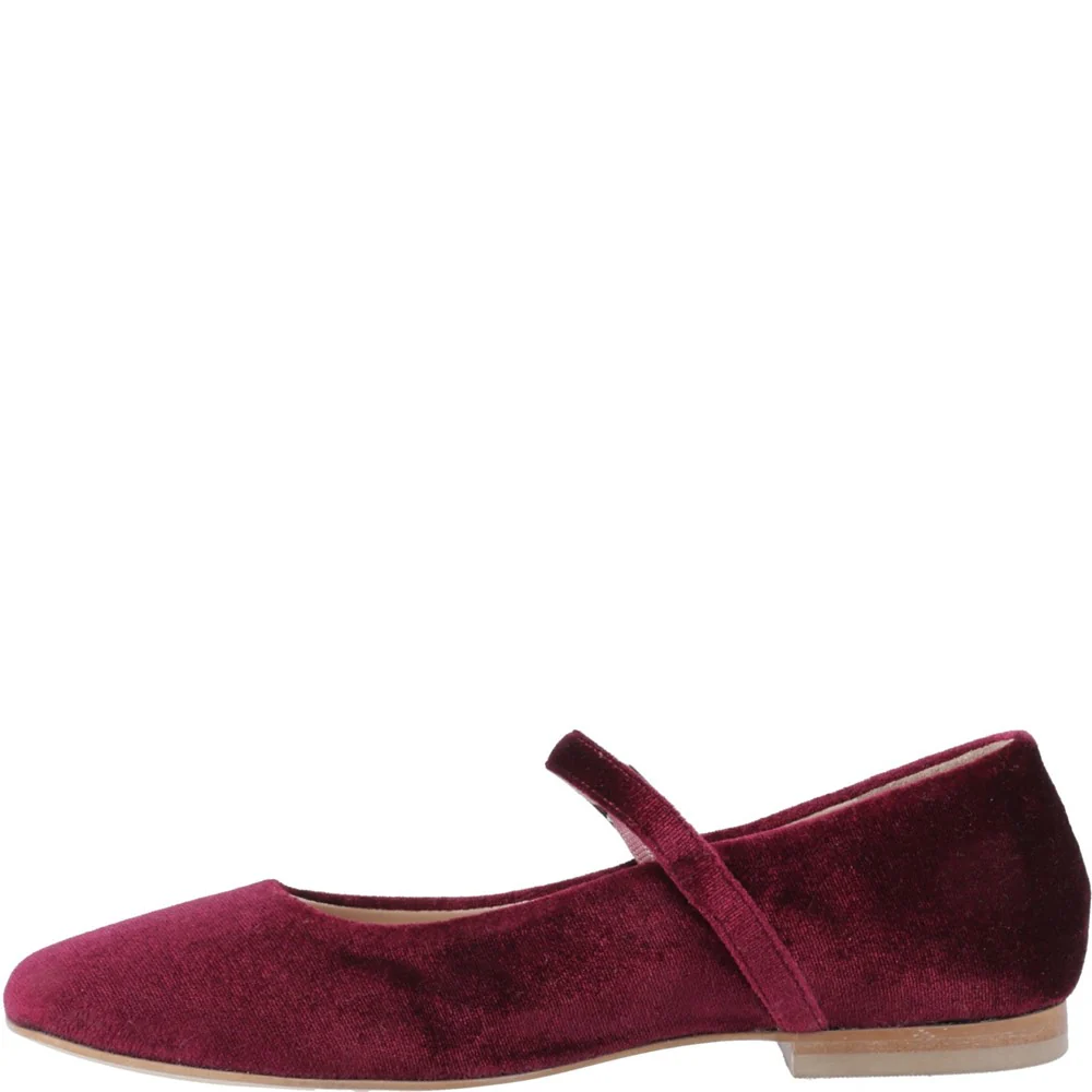 Bordeaux Pasha Velvet Ballerinas - Image 4