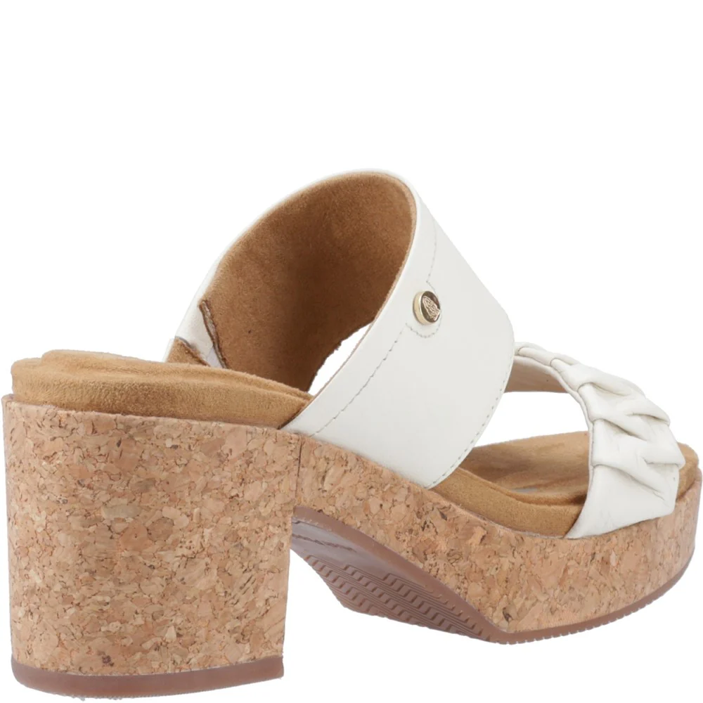 Cream Poppy Ruched Slides - Image 2