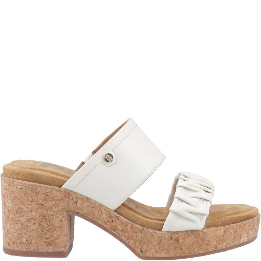 Cream Poppy Ruched Slides - Image 5
