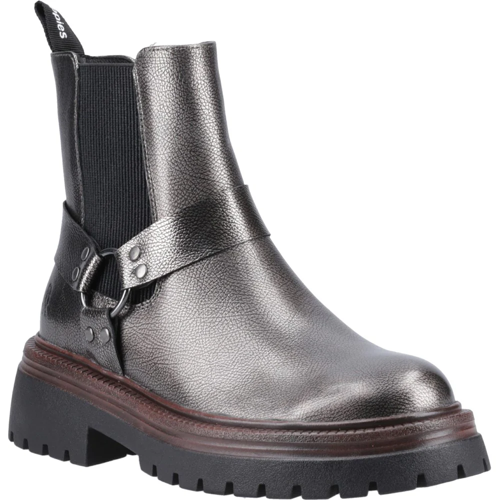Pewter Raye Buckle Boots