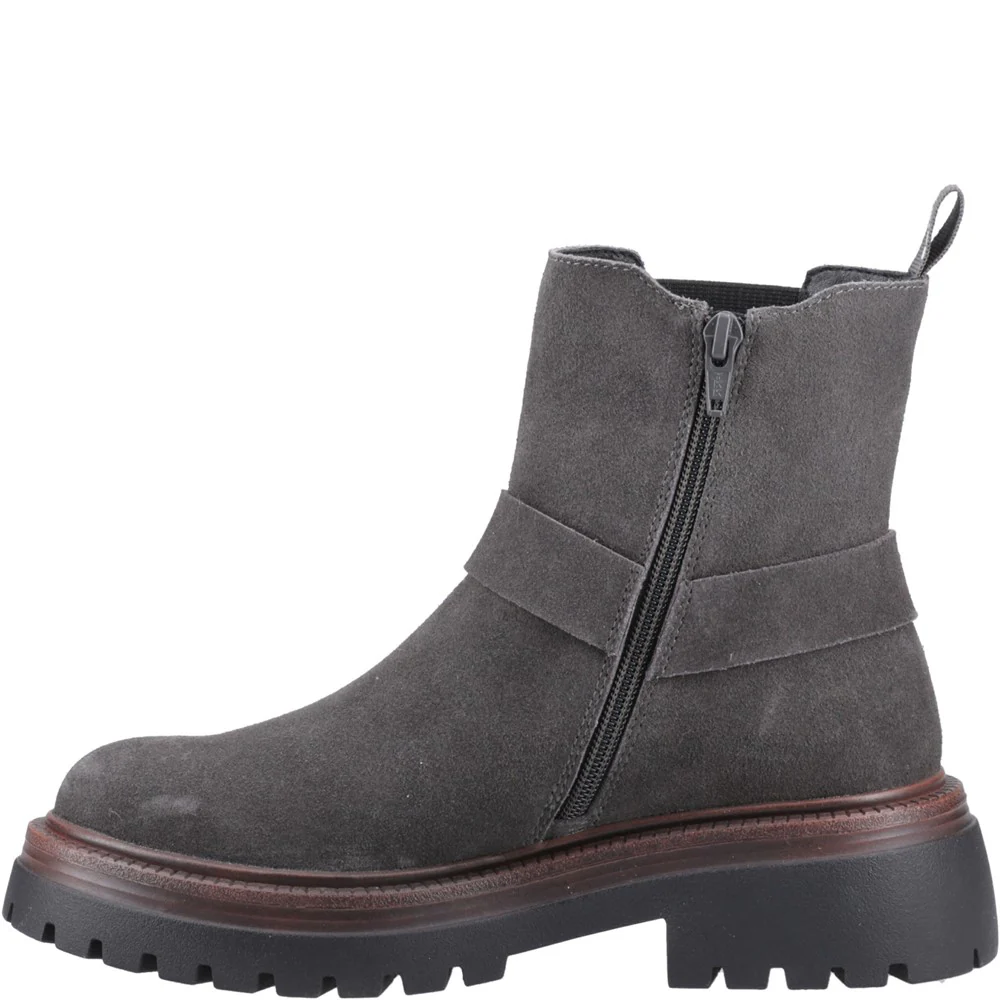 Charcoal Raye Buckle Suede Boots - Image 4