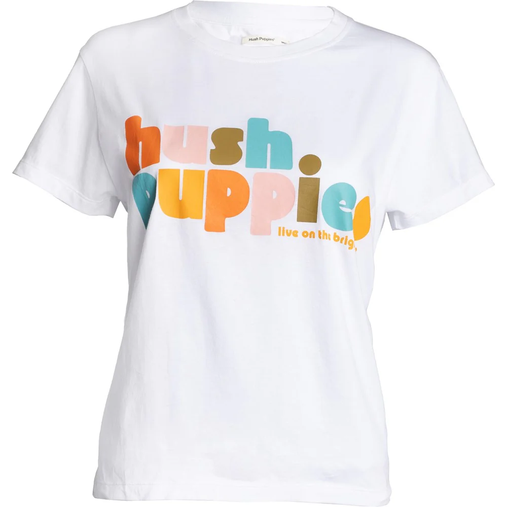 White Retro Rainbow Ladies T-Shirt