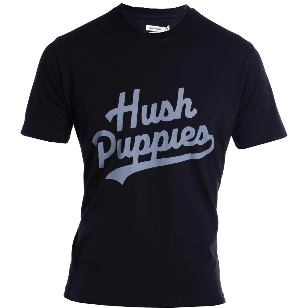 Black Retro Script Mens T-Shirt