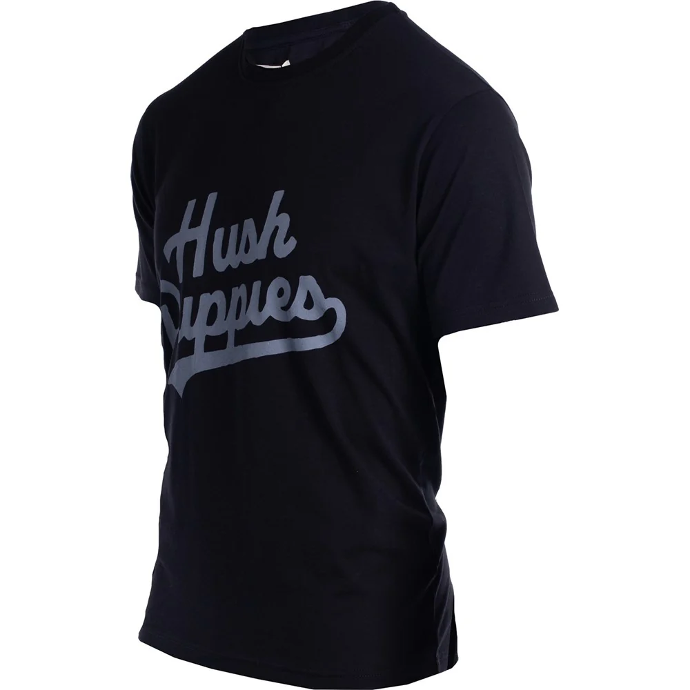 Black Retro Script Mens T-Shirt - Image 3