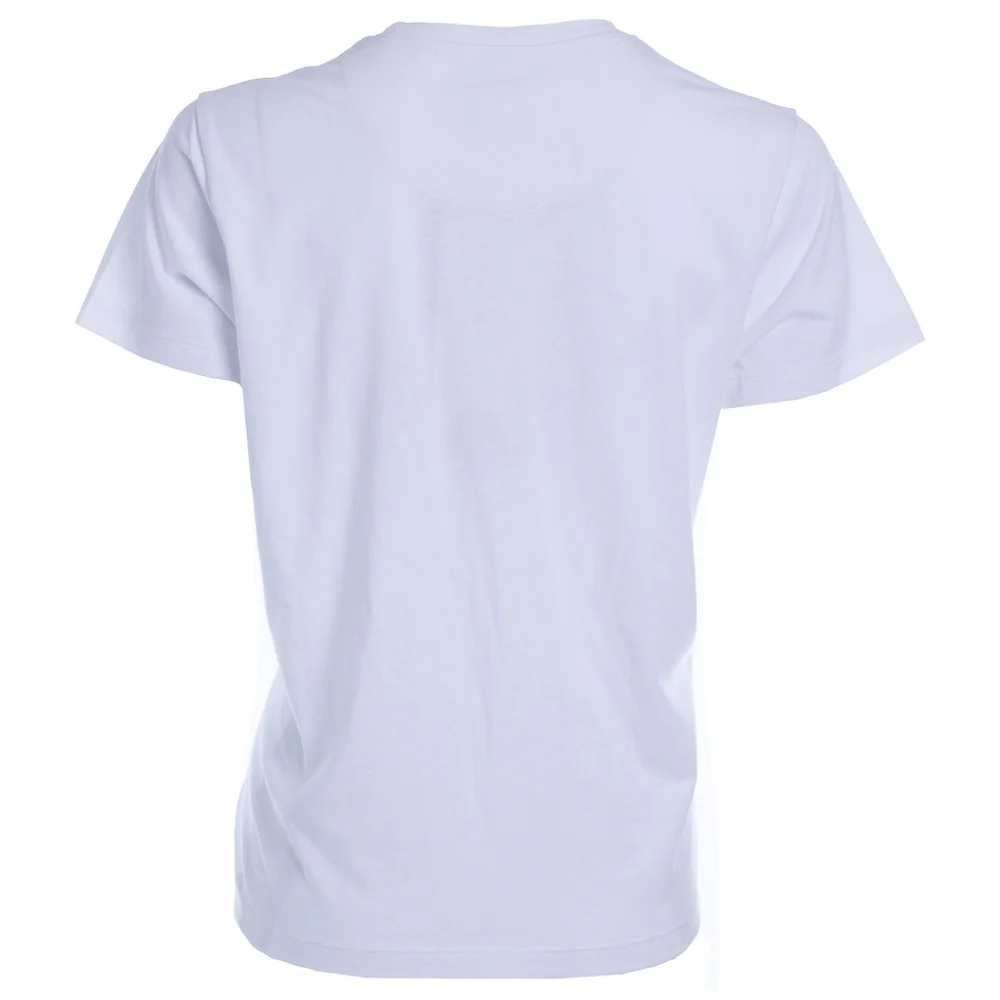 White/Blue Retro Scripts Ladies T-Shirt - Image 2