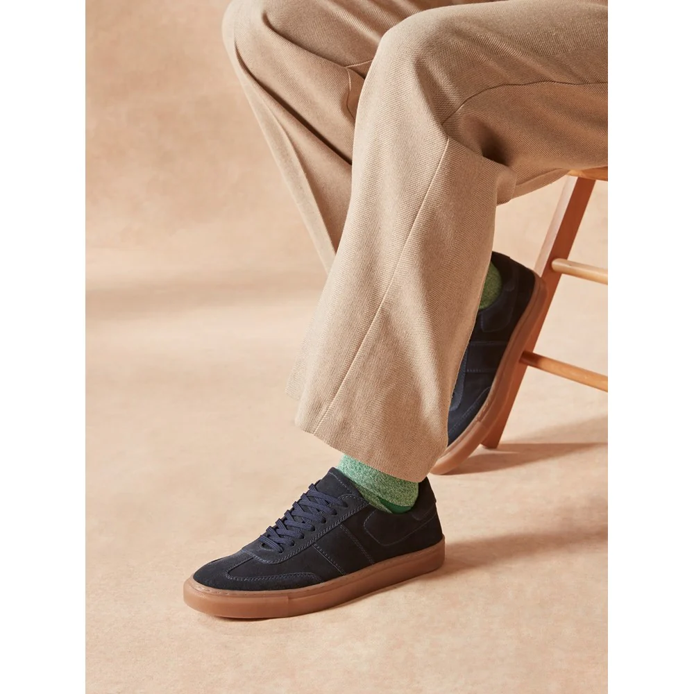 Navy Suede Riley Trainers - Image 2