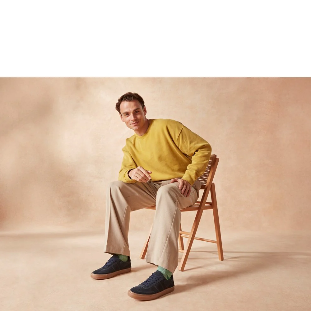 Navy Suede Riley Trainers - Image 6