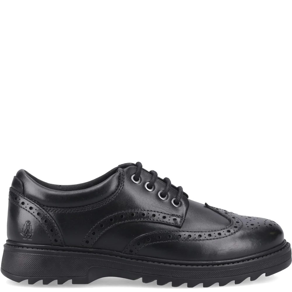 Black  Romeo Brogue Junior School Shoes - Image 5