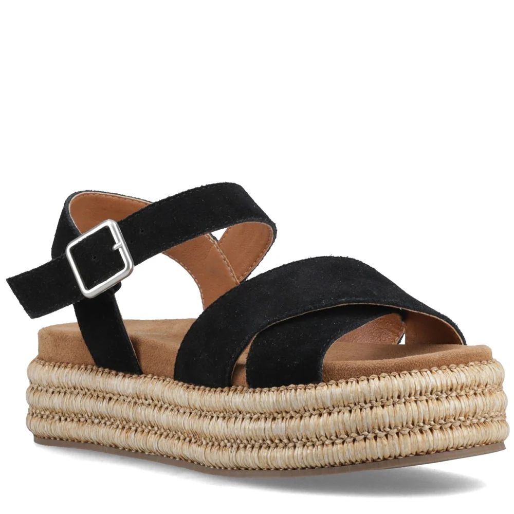 Black Rosa Rafia Sandals - Image 3