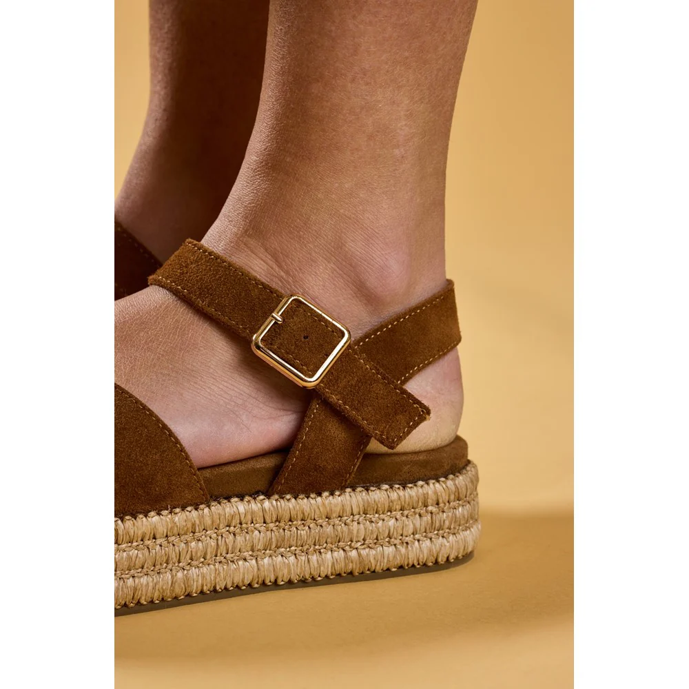 Tan Rosa Rafia Sandals - Image 7