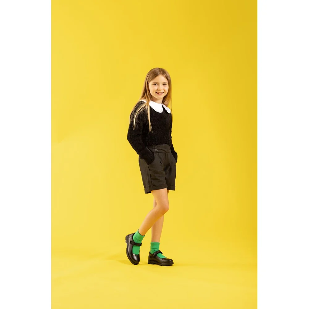 Black Sabrina Junior School Shoes - Image 6