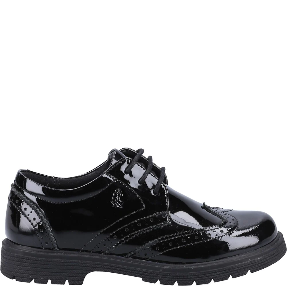 Black Sally Patent Junior School Shoes - Image 4
