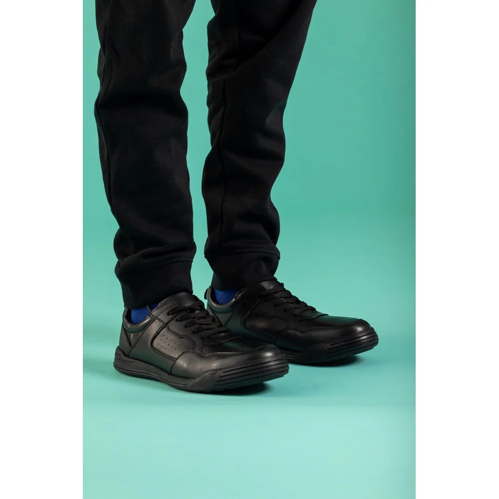 Black Shane Senior School Shoes - Image 2