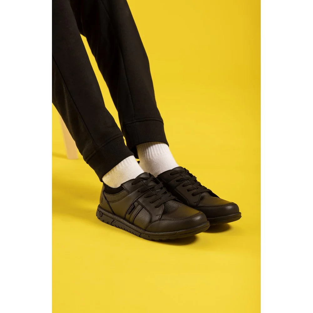 Black Steven Senior School Shoes - Image 2
