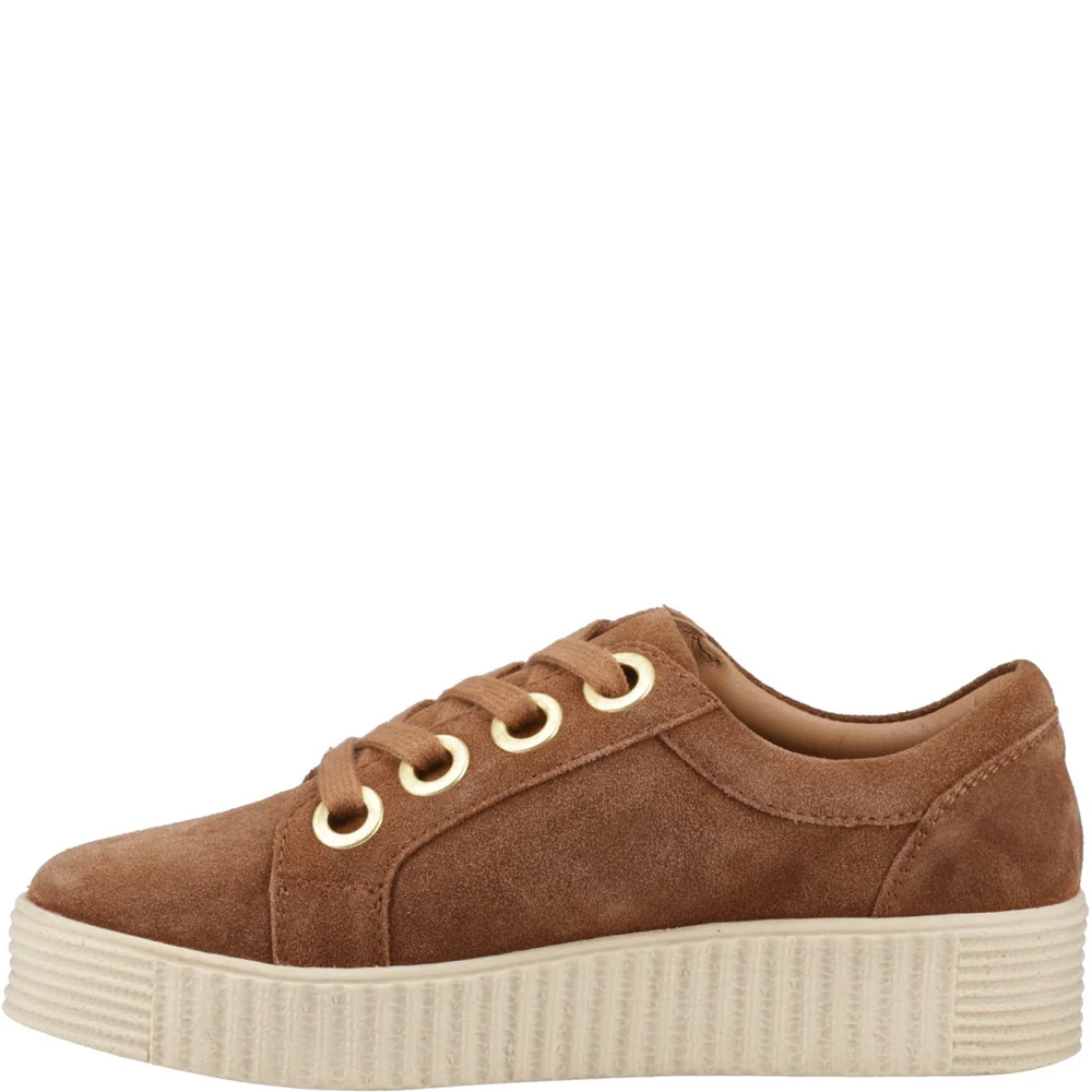 Tan Tamsin Suede Trainers - Image 4