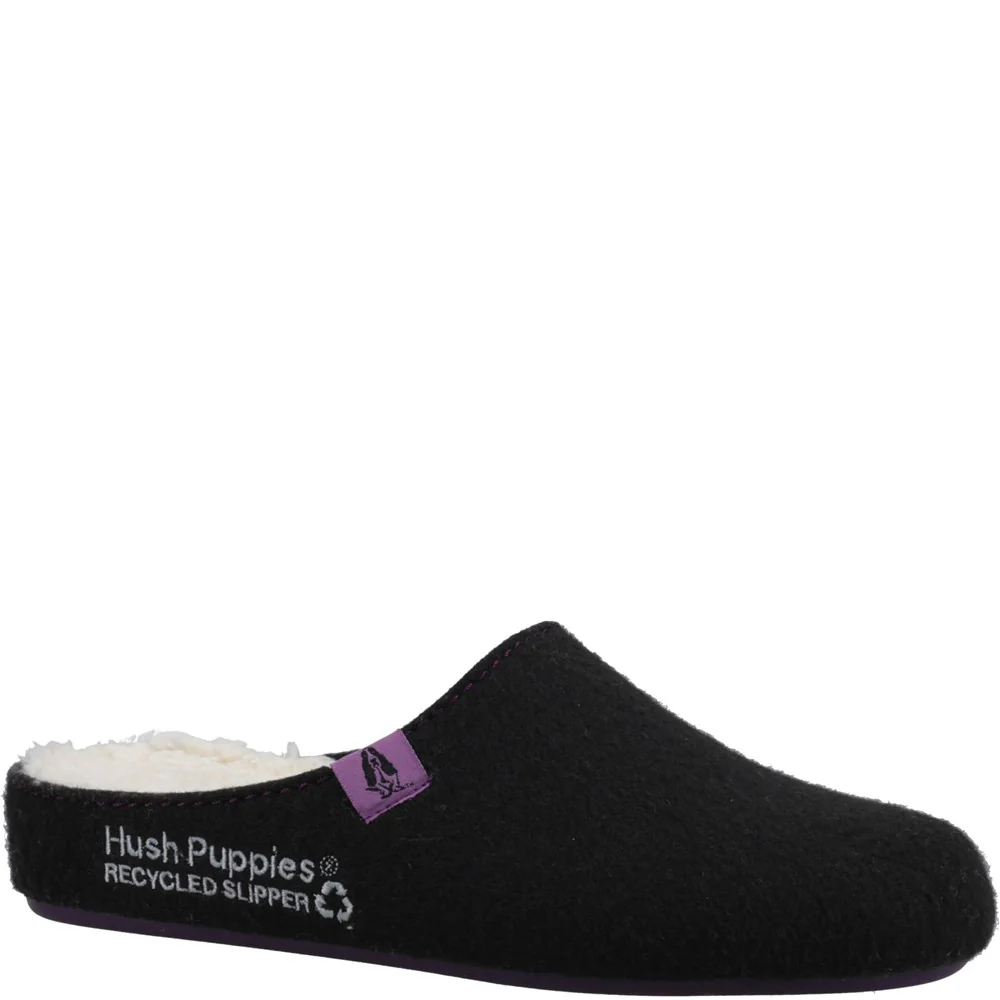 Black/Lilac Womens Recycled Good Slippers