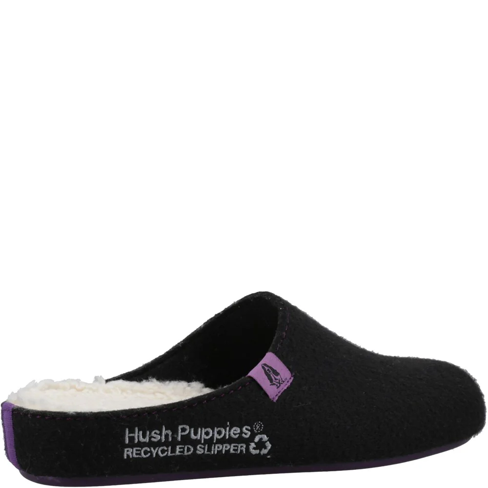 Black/Lilac Womens Recycled Good Slippers - Image 2