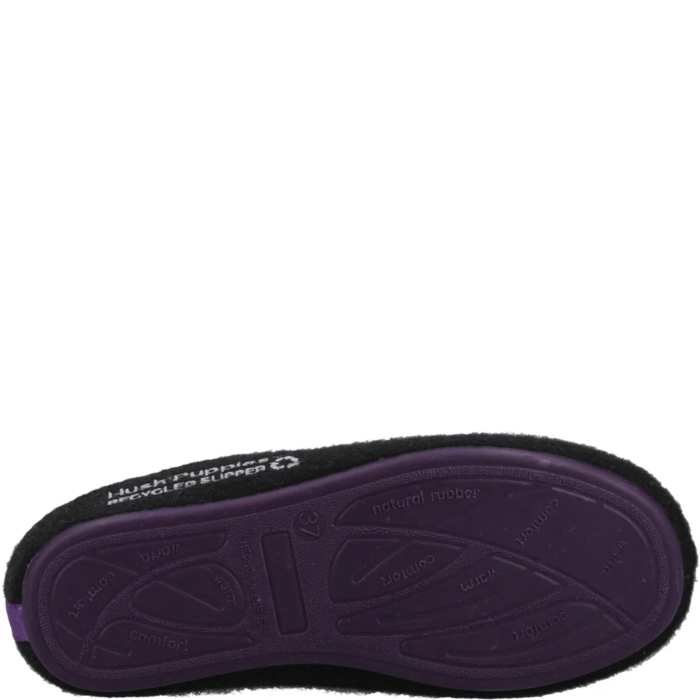 Black/Lilac Womens Recycled Good Slippers - Image 3