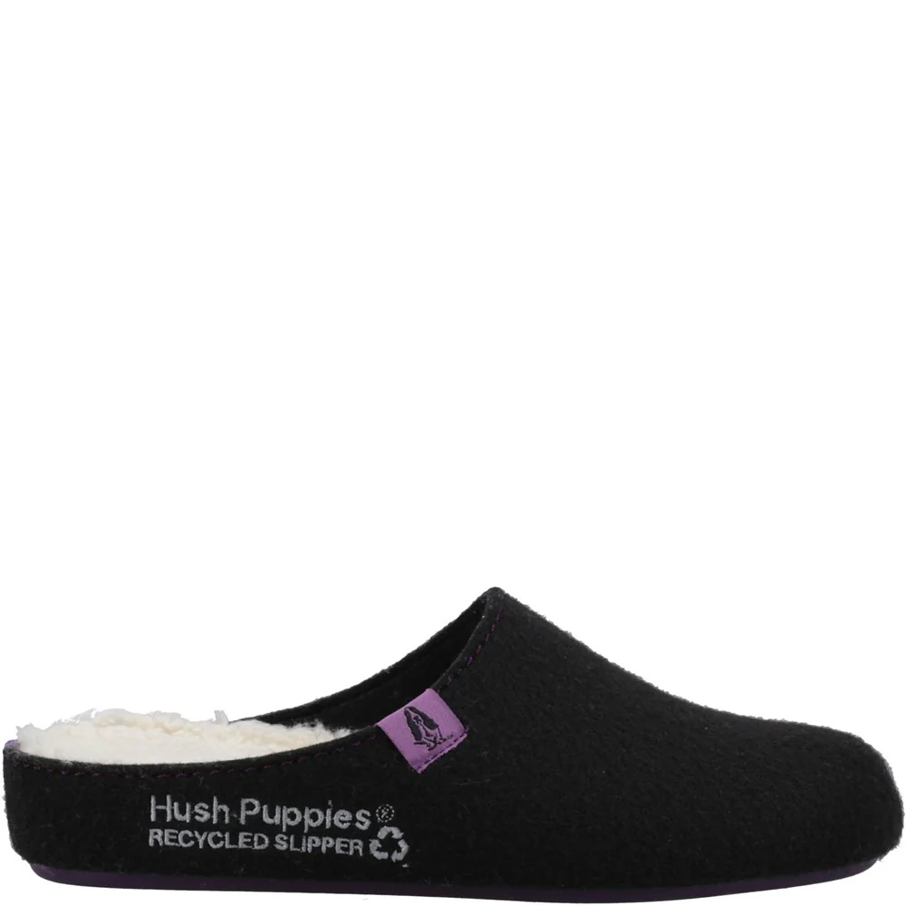 Black/Lilac Womens Recycled Good Slippers - Image 4