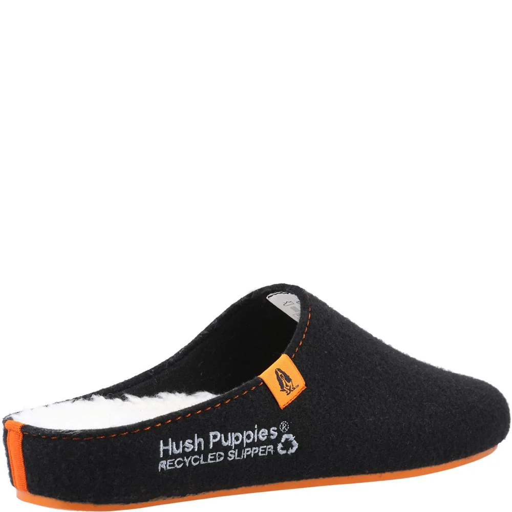 Black/Orange Mens Recycled Good Slippers - Image 2
