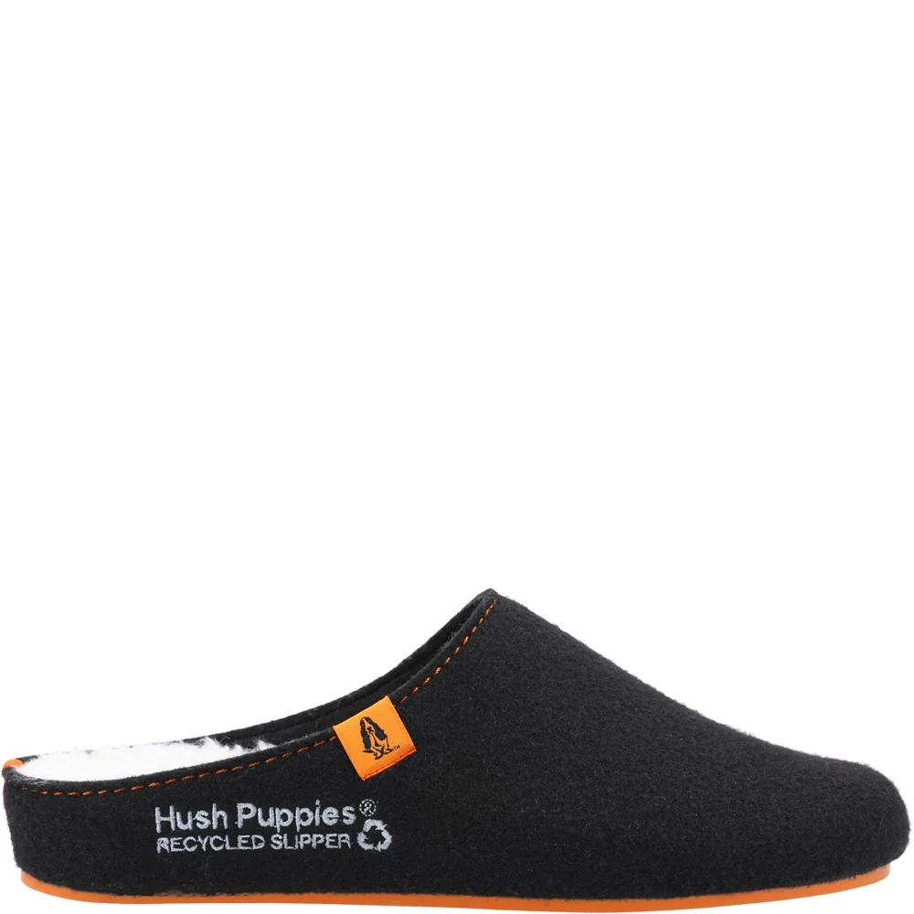 Black/Orange Mens Recycled Good Slippers - Image 4