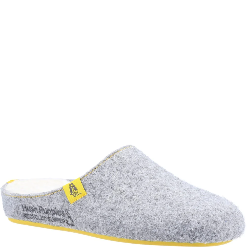 Grey/Yellow Womens Recycled Good Slippers