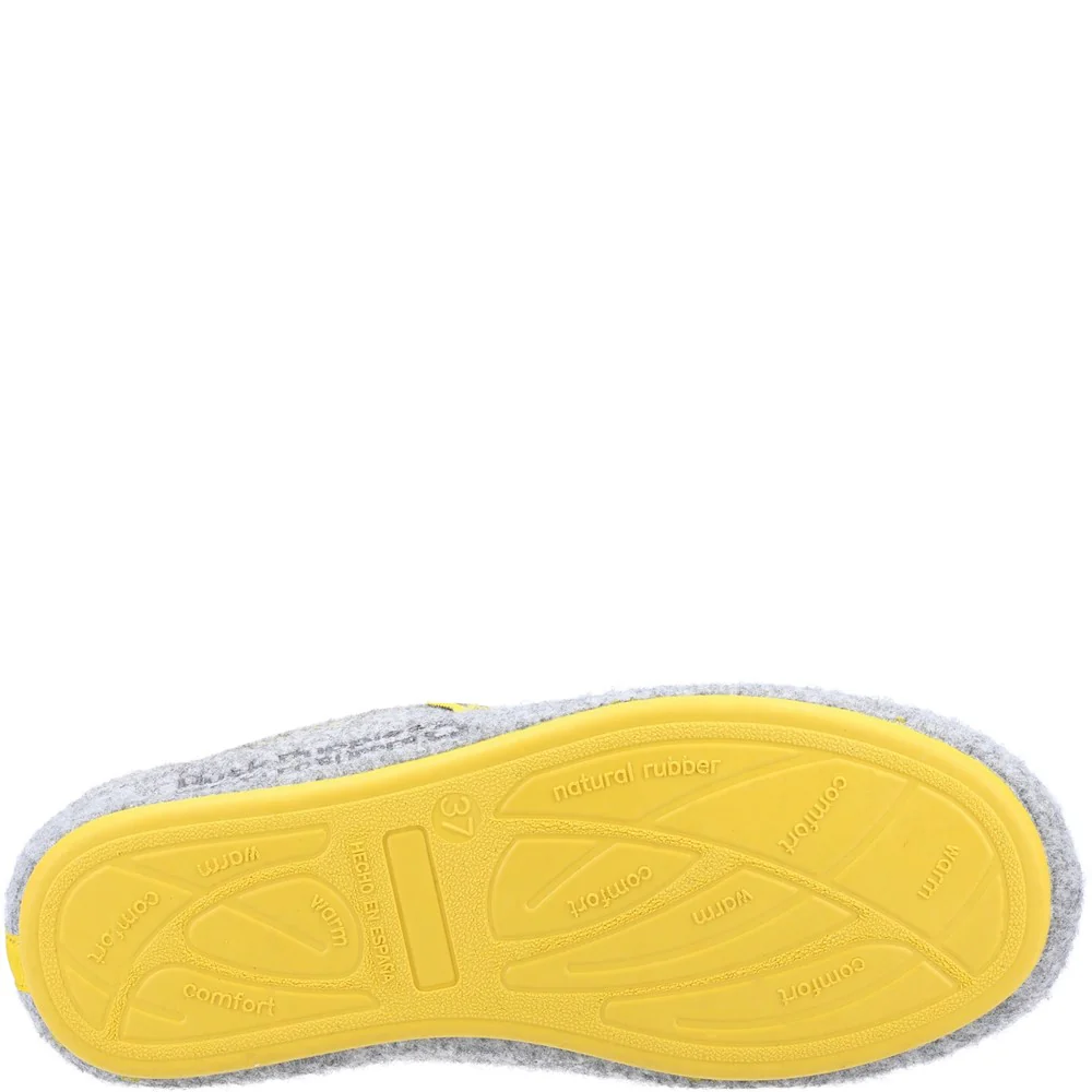 Grey/Yellow Womens Recycled Good Slippers - Image 3