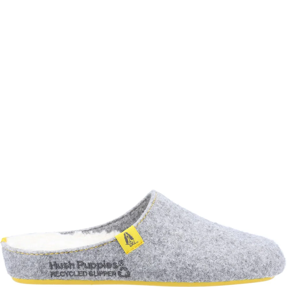Grey/Yellow Womens Recycled Good Slippers - Image 4