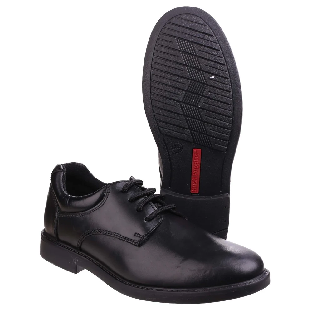 Black Tim Senior School Shoes - Image 3