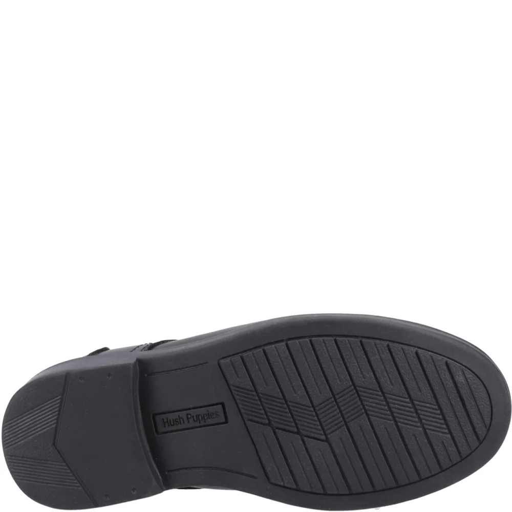 Black Lace Up Tommy XL Senior School Shoes - Image 3