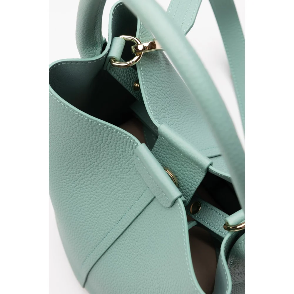 Aqua Valencia Leather Handbag - Image 4
