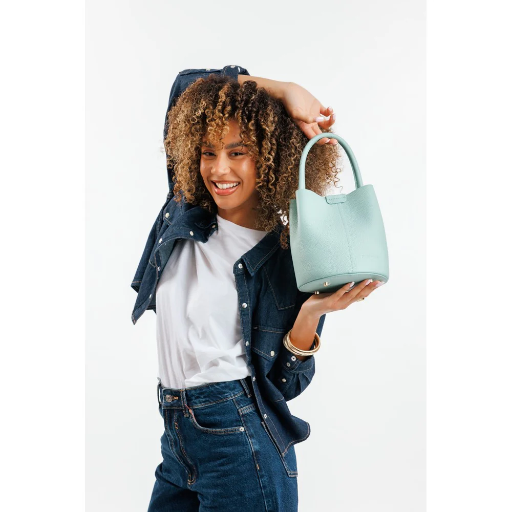 Aqua Valencia Leather Handbag - Image 5