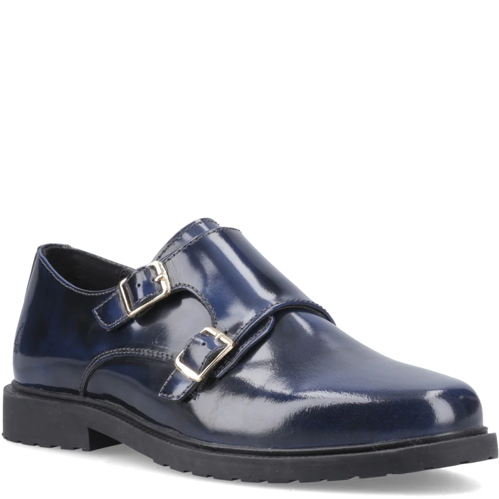 Navy Verity Hi-Shine Monk Shoes
